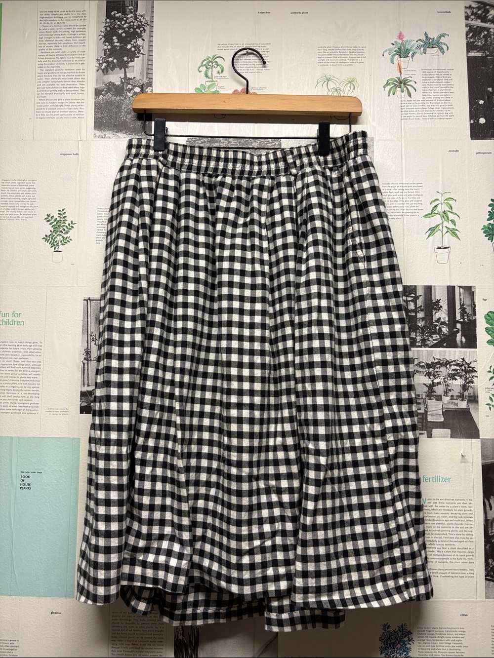 Orvis Black and White Gingham Midi Skirt